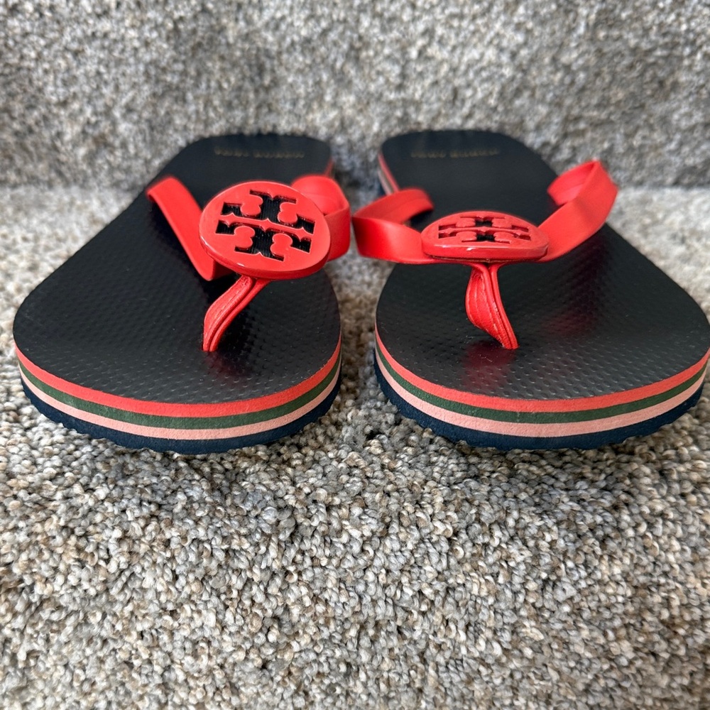 *Host Pick* Tory Burch Black and Grenadine Sandals - Picture 2 of 6